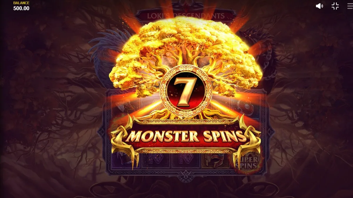 Loki’s Descendants slot machine interface featuring Norse mythology theme